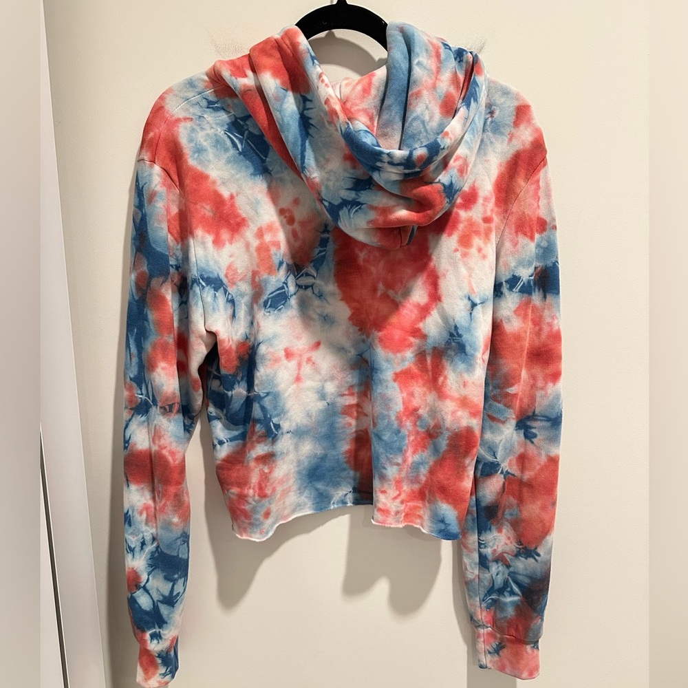 NWT AVIATOR NATION TIE DYED COTTON JERSEY HOODIE PULLOVER SIZE L - Picture 3 of 7